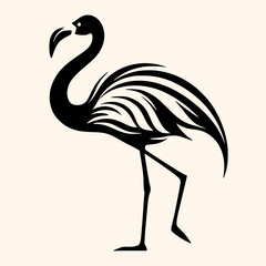 Flamingo vector for logo or icon,clip art, drawing Elegant minimalist style,abstract style Illustration	