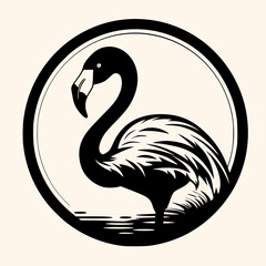 Flamingo vector for logo or icon,clip art, drawing Elegant minimalist style,abstract style Illustration	