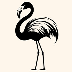 Flamingo vector for logo or icon,clip art, drawing Elegant minimalist style,abstract style Illustration	