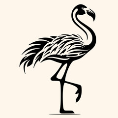 Flamingo vector for logo or icon,clip art, drawing Elegant minimalist style,abstract style Illustration	