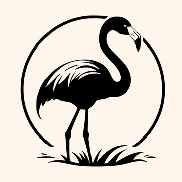 recommend clip art: Flamingo vector for logo or icon,clip art, drawing Elegant minimalist style,abstract style Illustration	