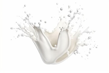 Fototapeta na wymiar White Milk Splash Isolation on White Background, Generated Ai