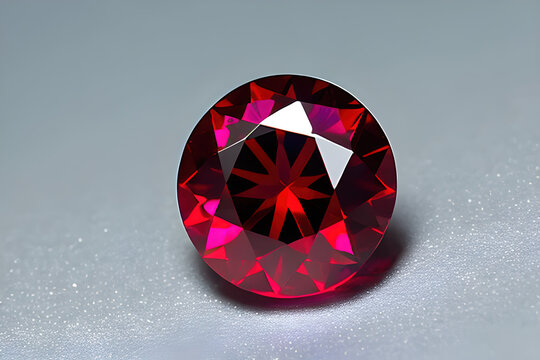 top view of ruby with gray background