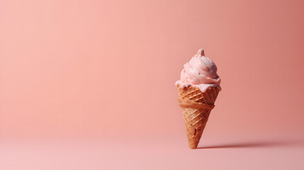 ice cream cone isolated pastel background generated AI