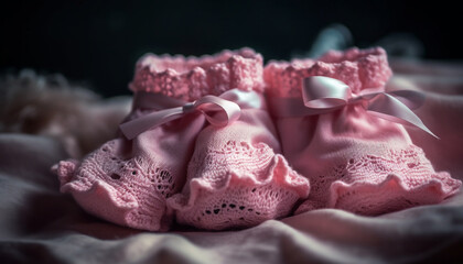 Silk bedding adorned with pink flowers, a gourmet indulgence generated by AI