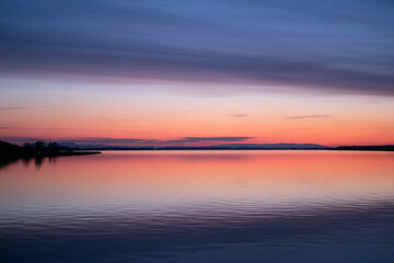 sunset over the river
