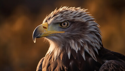 Obraz premium Majestic bird of prey with sharp talons perching in nature generated by AI