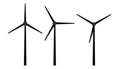 Windmill Vector Illustration Set on White