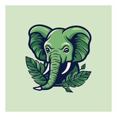 Elephant shape mascot logo for environmental protection product company