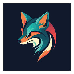 Fototapeta premium Fox shape mascot logo for fashion product company. modern flat color