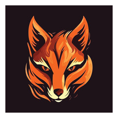 Fox shape mascot logo for fashion product company. modern flat color