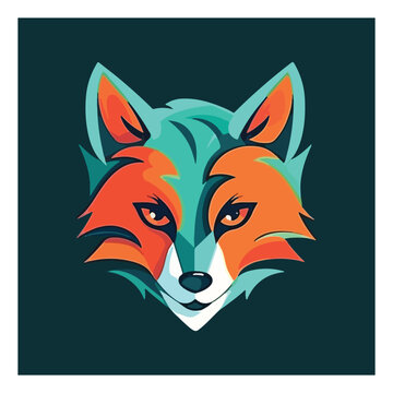 Fox shape mascot logo for fashion product company. modern flat color