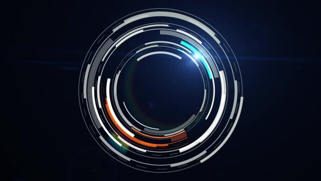 Circle HUD head-up display interface. Rotation circular design element for cyber and technology concept.