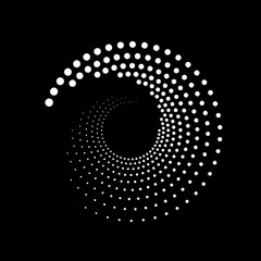 white circle abstract on black background