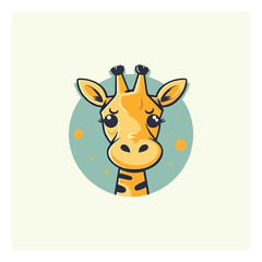 Giraffe shape mascot logo for a children's toy products or baby products company. modern flat color 