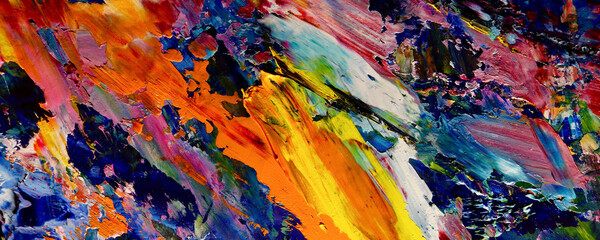 Colorful abstract background wallpaper. Modern motif visual art. Mixtures of oil paint. Trendy hand painting canvas. Wall decor and Wall art prints Idea. 3D Texture. Art object	