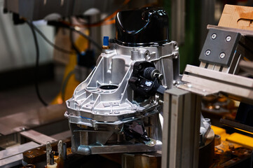 Car internal combustion engine gearbox on test bench