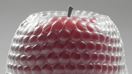 apple with bubble wrap, conceptual image, generative ai