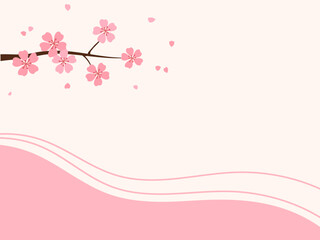 Cherry blossom Sakura flower branch vector.