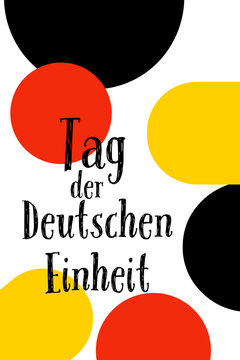 Tag der Deutschen Einheit / 3. Oktober / Schriftzug / Banner / Vektor Grafik / Feiertag / German unity day / Hintergrund in Deutschland Farben / Background with Germany flags
