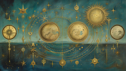 Astrological sign of the zodiac. Horoscope background. Generative AI