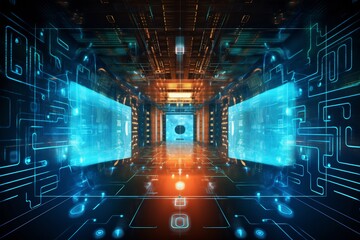 Obraz premium abstract technology concept interface communication background