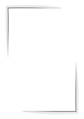 Black simple corner frame cut out on white background