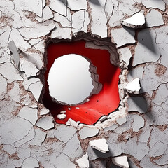 Fractal 3D illustration of a broken hole in the ground. Generative AI