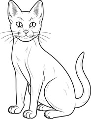 Russian Blue. Cat, colouring book for kids, vector illustration