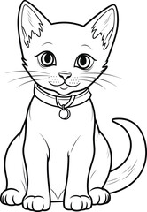 Russian Blue Cat, colouring book for kids, vector illustration