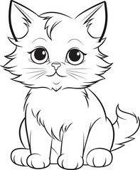 Ragdoll Cat, colouring book for kids, vector illustration