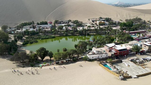 oasis and desert of huacachina in peru