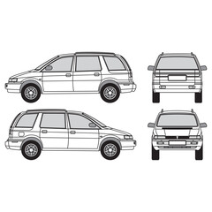 outline of van, minibus part 198