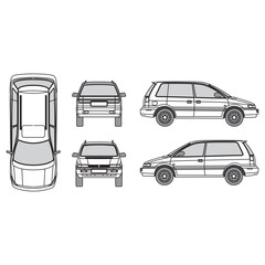 outline of van, minibus part 197