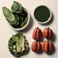 A image of perfect vegetable knolling volume two, created with generative ai, ki