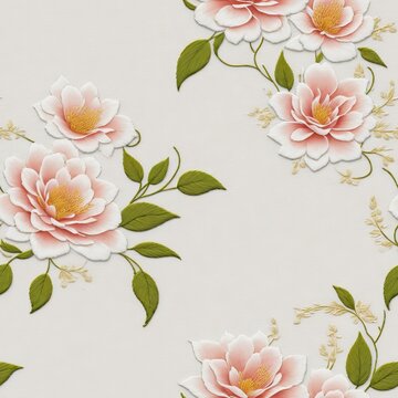 A image of realistic Korean gold floral embroidery over fabric white volume four created with generative ai, ki