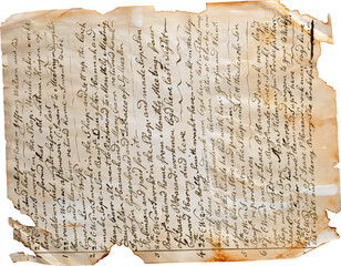 Vintage Handwritten Parchemin - Ready to use PNG Cutout Premium Isolated Image
