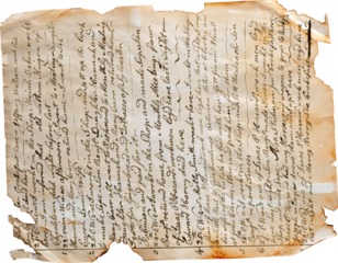 Vintage Handwritten Parchemin - Ready to use PNG Cutout Premium Isolated Image