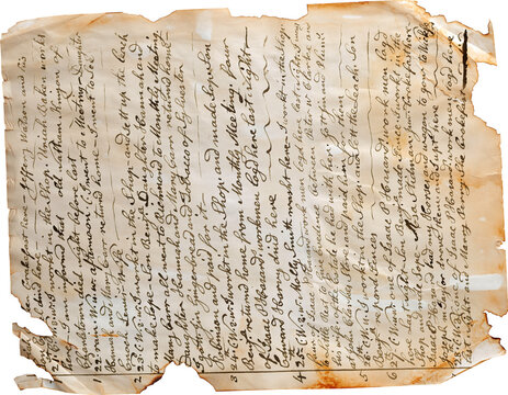 Vintage Handwritten Parchemin - Ready to use PNG Cutout Premium Isolated Image