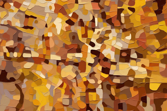 Generative AI illustration of painting of yellow leaves