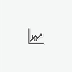 House investment growth sticker icon 