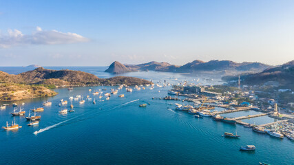 Labuan Bajo Harbour. Where the Komodo Dragon trip begin. Labuan Bajo is a fishing town located at the western end of the large island of Flores in the Nusa Tenggara region of east Indonesia.