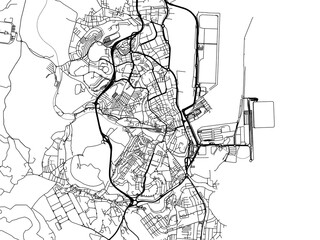 Fototapeta na wymiar Vector road map of the city of Algeciras in the Spain on a white background.