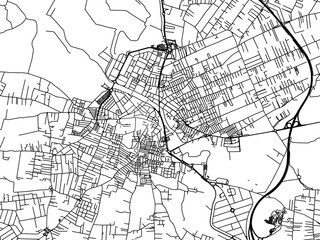 Fototapeta na wymiar Vector road map of the city of Chiclana de la Frontera in the Spain on a white background.