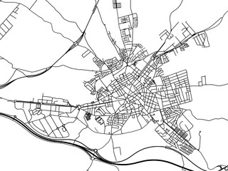 Vector road map of the city of  Linares in the Spain on a white background.