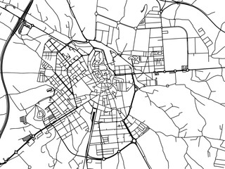 Vector road map of the city of  Huesca in the Spain on a white background.