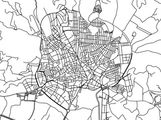 Vector road map of the city of  Motril in the Spain on a white background.
