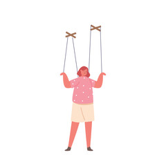 Manipulated Marionette Child Character Suspended By Strings, Symbolizing The Concept Of Parental Manipulations