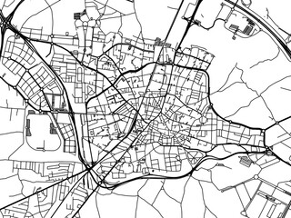 Vector road map of the city of  Fuenlabrada in the Spain on a white background.