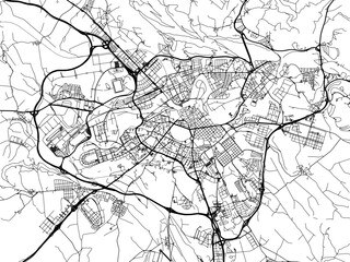 Vector road map of the city of  Pamplona in the Spain on a white background.